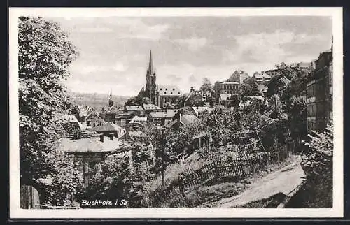 AK Buchholz i. Sa., Blick auf die Kirche