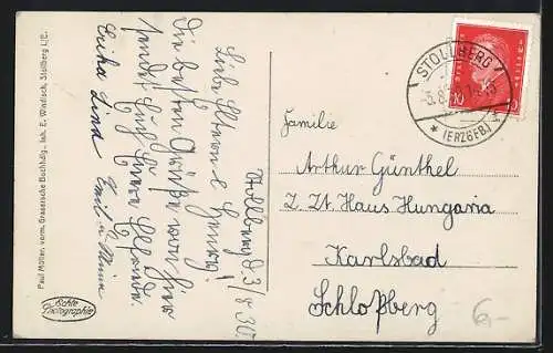 AK Stollberg /i. Erzgeb., Blick auf das Schloss Hoheneck mit Umgebung