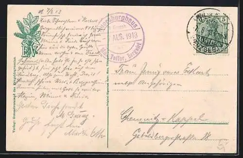 AK Wildenthal, Ortsansicht mit Auersberg, Auersberghaus mit Aussichtsturm