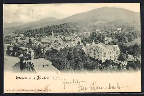AK Badenweiler, Ortsansicht aus der Vogelschau