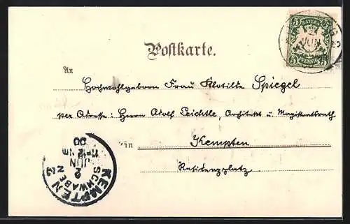 AK Augsburg, Untere Maximilianstrasse mit Strassenbahn