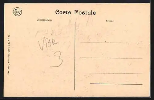 AK Louvain, Avenue des Allies vers la gare, Ortspartie mit Strassenbahn