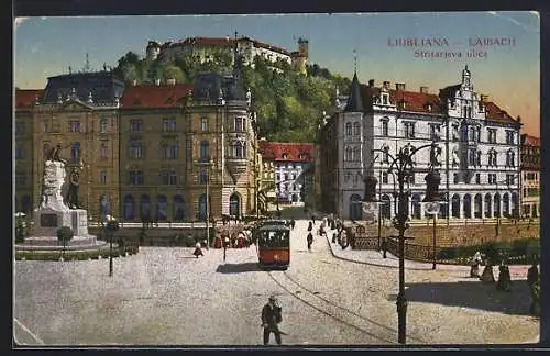 AK Ljubljana, Stritarjeva utica, Strassenbahn