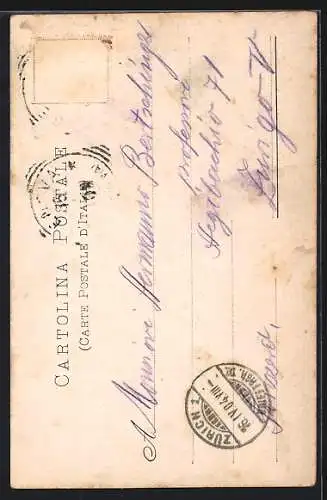 AK Genova, Via Roma, Strassenbahn