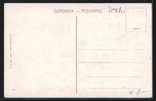 AK Belgrad, König Milanstrasse mit königlichem Palais und Strassenbahn