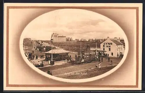 AK Blackpool, Gynn Inn, Strassenbahn