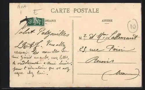 AK Troyes, Rue-Emile Zola, Strassenbahn