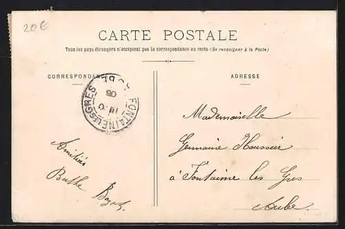 AK Troyes, Rue de la République, Strassenbahn