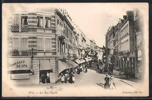 AK Spa, La Rue Royale, Strassenpartie
