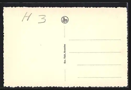 AK La Louvière, Le Drapeau Blanc, Strassenbahn