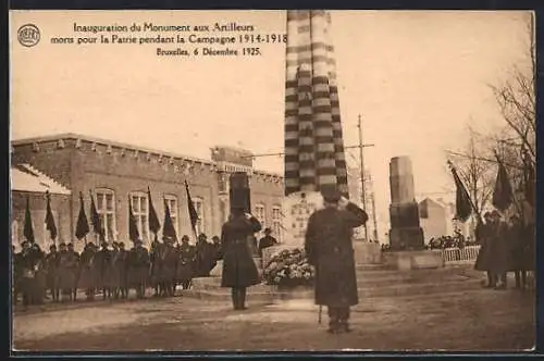 AK Bruxelles, Inauguration du Monument aux Artilleurs 1925