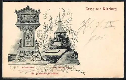 AK Nürnberg, Albrecht Dürer- Grab auf dem St. Johannes Friedhof