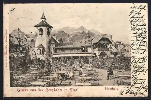 AK Hamburg-St.Pauli, Gasthaus Bergfahrt in Tirol mit Besuchern