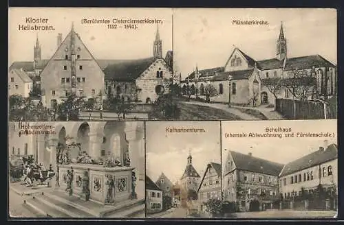 AK Heilsbronn, Cistercienserkloster, Katharinenturm, Schulhaus und Münsterkirche
