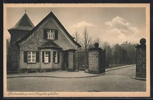 AK Herborn /Dillkreis, Pförtnerhaus mit Haupteinfahrt