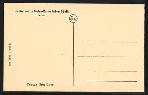 AK Ixelles, Pensionnat de Notre-Dame Arbre-Bénit, Pelouse Notre-Dame