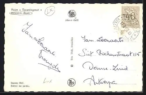 AK Rendeux, Ingang Hof Huize Vacantiegenot