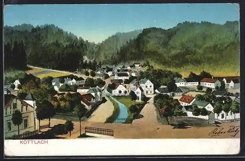 Künstler-AK Enzenreith /N.-Oe., Köttlach, Ortsansicht