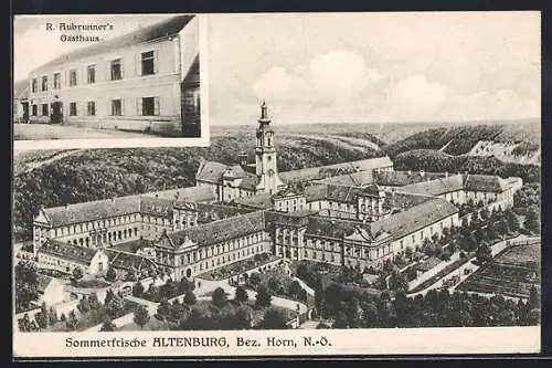 AK Altenburg, R. Aubrunner`s Gasthaus, Schloss und Umgegend aus der Vogelschau
