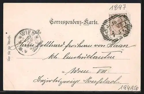 AK Mödling, Schwarzer Thurm, Viadukt und Pfarrkirche