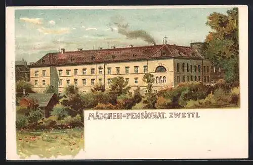 Lithographie Zwettl /N.-Oe., Mädchen-Pensionat