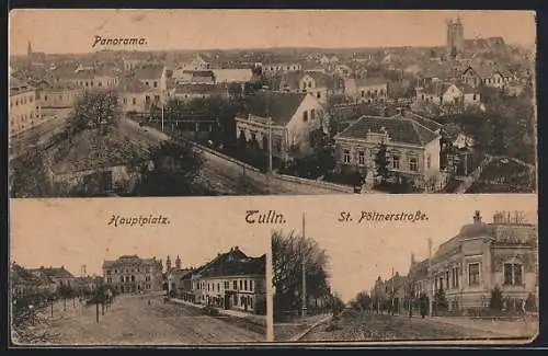 AK Tulln, Hauptplatz, St. Pöltnerstrasse und Gesamtansicht