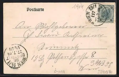 AK Wien-Sievering, Häuser und Kirche am Kaasgraben