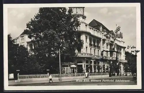 AK Wien-Schönbrunn, Hübners Parkhotel, Strassenansicht