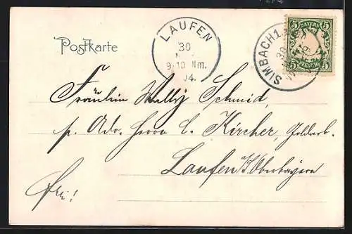 AK Simbach / Inn, Ortsansicht mit Blick auf Braunau am Inn