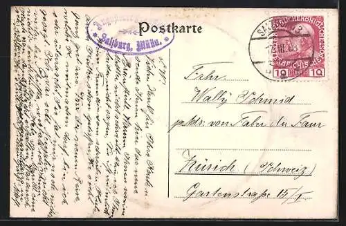 AK Salzburg, Gasthaus Müllner Bräustübel, Innenansicht