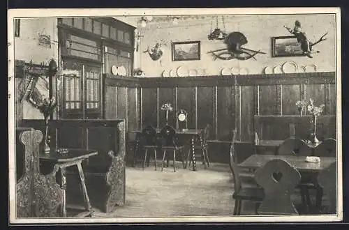AK Salzburg, Gasthaus zum Goldenen Kreuz, Innenansicht