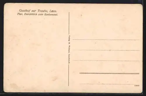 AK Lans, Gasthof zur Traube, Flur mit Durchblick zum Speisesaal