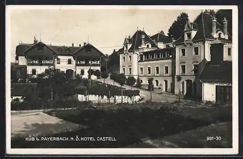 AK Küb, Strassenpartie am Hotel Castell