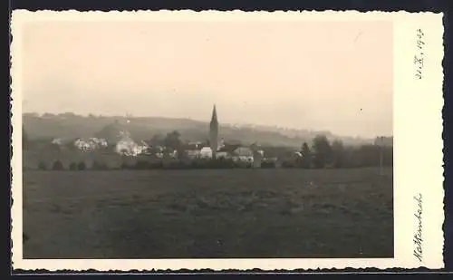 Foto-AK Natternbach, Blick über Felder auf den Ort