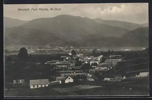 AK Waidmannsfeld /N.-Oe., Neusiedl aus der Vogelschau