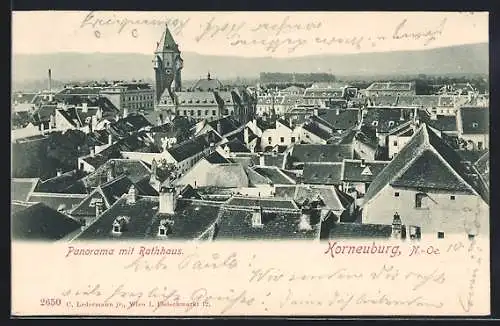AK Korneuburg /N.-Oe., Panorama mit Rathaus