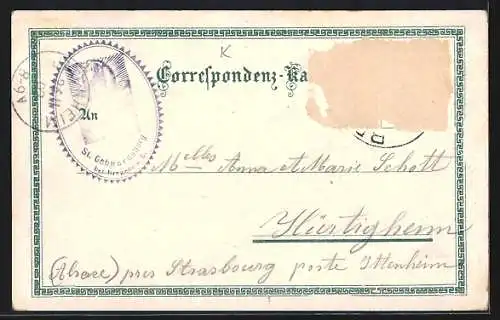 Lithographie Bregenz, Gasthof auf dem St. Gebhardsberg