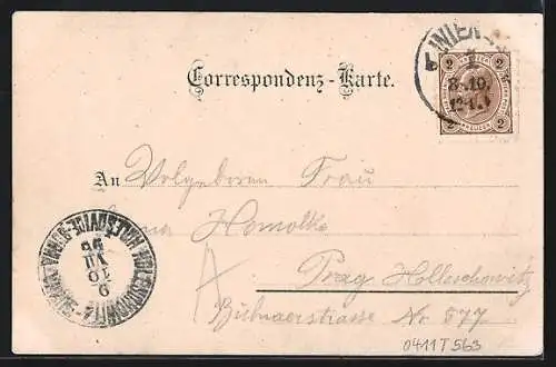 Lithographie Wien, Panorama mit Parlament, Rathaus und Universität, Votivkirche