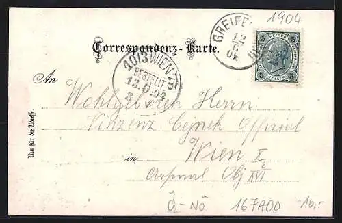 Lithographie Greifenstein a. Donau, Ansicht der Ruine, Dampfer auf der Donau