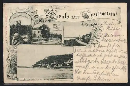AK Greifenstein /Donau, Gasthaus zum schwarzen Bären, Ruine, Kapelle