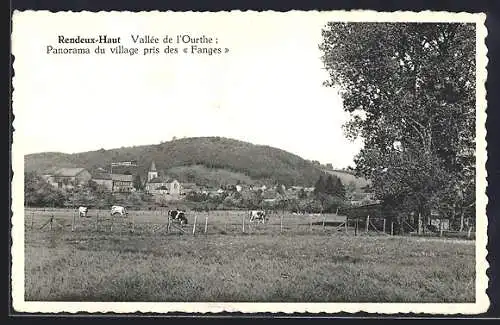 AK Rendeux-Haut, Vallee de l`Ourthe, Panorama du village pris des Fanges