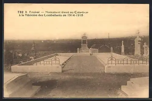 AK Ensival, Monument eleve au Cimetiere a la Memoire des Combattants de 1914-1918