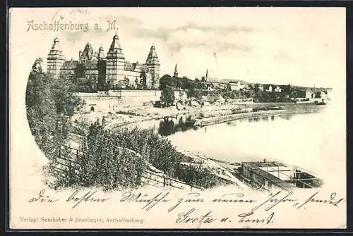 AK Aschaffenburg a. M., Blick auf die Promenade