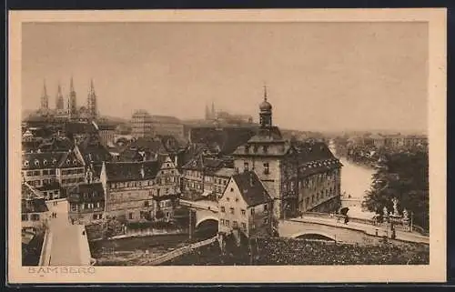 AK Bamberg, Teilansicht mit Flusspartie