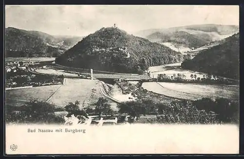 AK Bad Nassau, Ortsansicht mit Burgberg