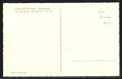 AK Bad Wörishofen, Cafe und Kurheim Alpenrose, Innenansicht