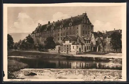 AK Hann.-Münden, Schloss und Werra-Wehr