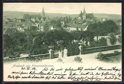 AK Ansbach, Ortsansicht vom Prinzenschlösschen