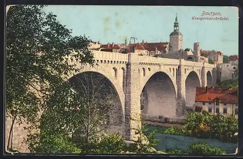 AK Bautzen, Partie an der Kronprinzenbrücke