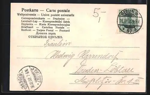 AK Berlin-Charlottenburg, Kurfürstendamm mit Strassenbahn, Blumen-Passepartout